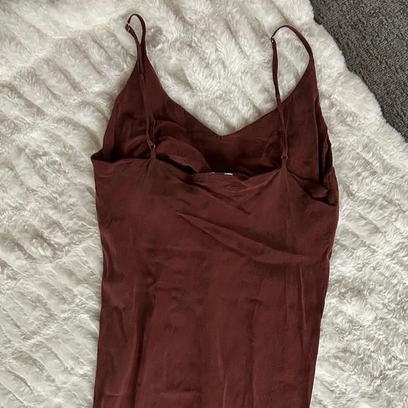 Ozma Cupro Anaise Slip Dress in Adobe - Picture 8 of 13